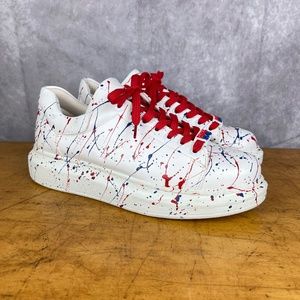 Swagg Splash Women’s California Splash Red Blue Faux Leather Sneakers EU 39 US 9